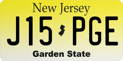 NJ license plate J15PGE
