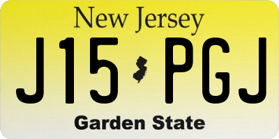 NJ license plate J15PGJ