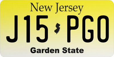 NJ license plate J15PGO