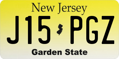 NJ license plate J15PGZ