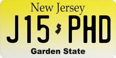 NJ license plate J15PHD