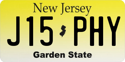 NJ license plate J15PHY