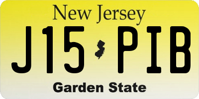 NJ license plate J15PIB