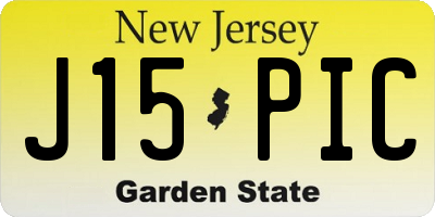 NJ license plate J15PIC
