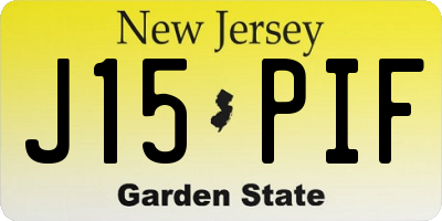 NJ license plate J15PIF