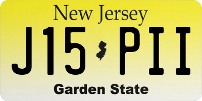 NJ license plate J15PII