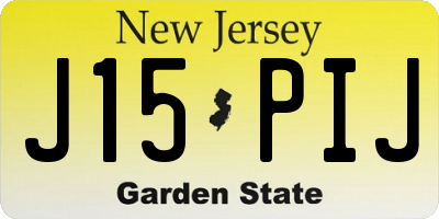 NJ license plate J15PIJ