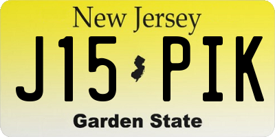 NJ license plate J15PIK