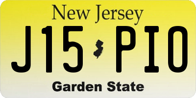 NJ license plate J15PIO