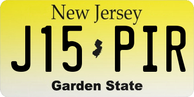 NJ license plate J15PIR