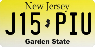 NJ license plate J15PIU