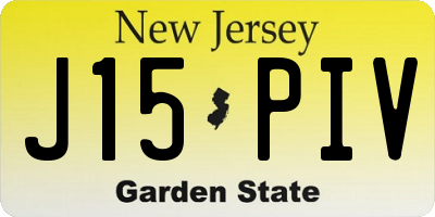 NJ license plate J15PIV