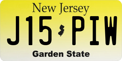 NJ license plate J15PIW