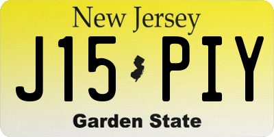 NJ license plate J15PIY