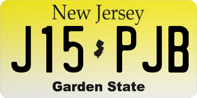 NJ license plate J15PJB