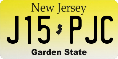 NJ license plate J15PJC