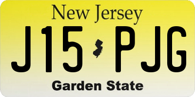 NJ license plate J15PJG
