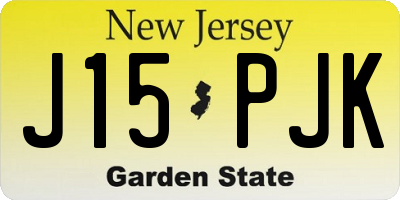 NJ license plate J15PJK