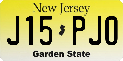 NJ license plate J15PJO