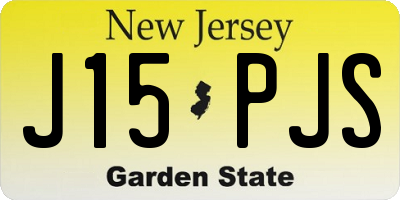 NJ license plate J15PJS