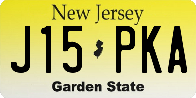 NJ license plate J15PKA
