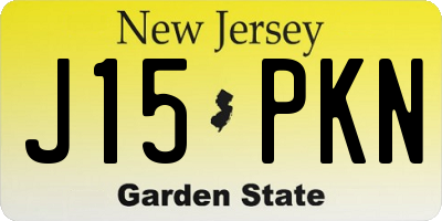 NJ license plate J15PKN