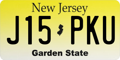 NJ license plate J15PKU