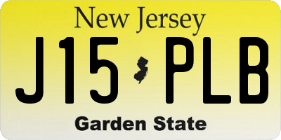 NJ license plate J15PLB