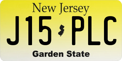 NJ license plate J15PLC