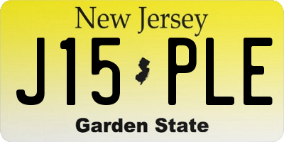 NJ license plate J15PLE