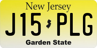 NJ license plate J15PLG