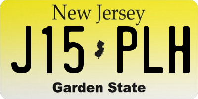 NJ license plate J15PLH
