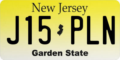 NJ license plate J15PLN