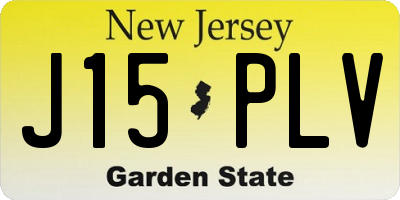NJ license plate J15PLV