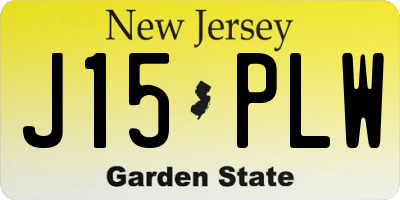 NJ license plate J15PLW