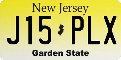 NJ license plate J15PLX