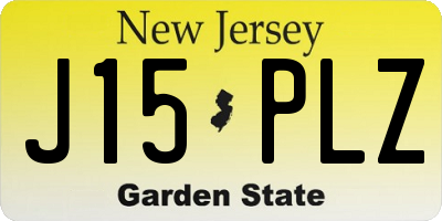 NJ license plate J15PLZ