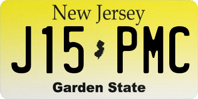 NJ license plate J15PMC