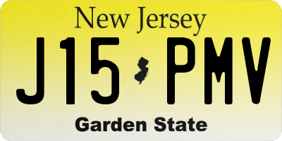 NJ license plate J15PMV
