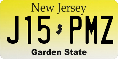NJ license plate J15PMZ