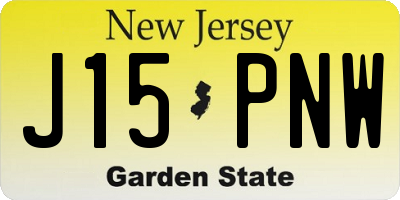 NJ license plate J15PNW