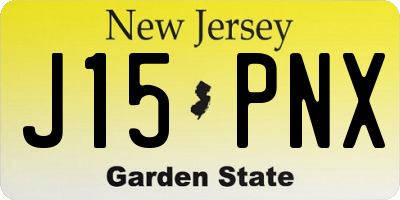 NJ license plate J15PNX