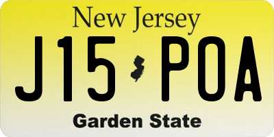 NJ license plate J15POA