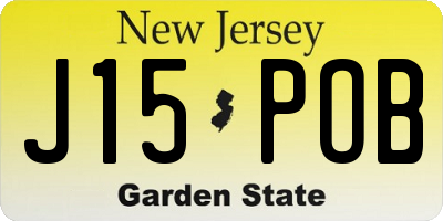 NJ license plate J15POB