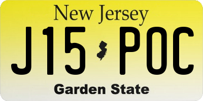 NJ license plate J15POC