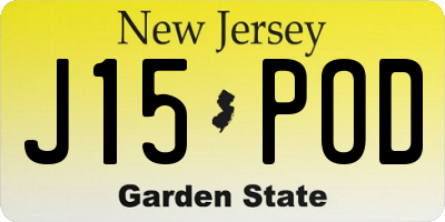 NJ license plate J15POD