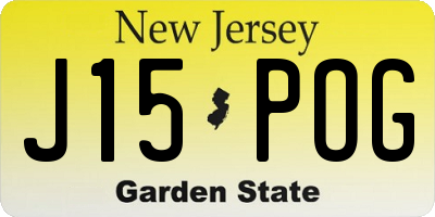 NJ license plate J15POG