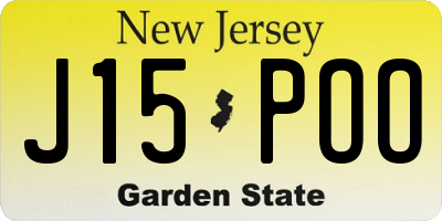NJ license plate J15POO