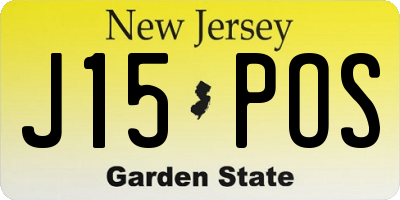 NJ license plate J15POS