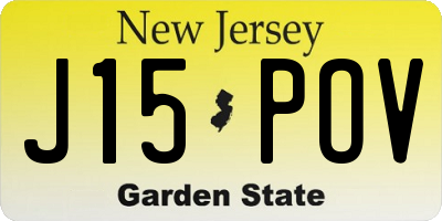 NJ license plate J15POV